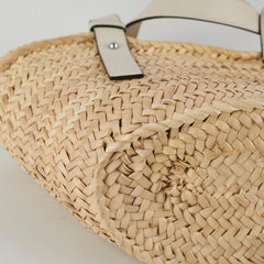 Loewe Small Woven Raffia Tote Cream