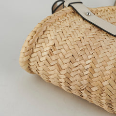 Loewe Small Woven Raffia Tote Cream