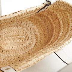 Loewe Small Woven Raffia Tote Cream