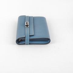 Hermes Kelly To Go Wallet Blue Epsom - Stamp Square R (2014)