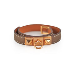 Hermes Rivale Double Tour Bracelet Etoupe Size XS