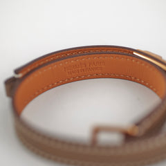 Hermes Rivale Double Tour Bracelet Etoupe Size XS