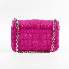 Christian Dior Lambskin Cannage Fuchsia Shoulder Bag