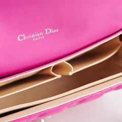 Christian Dior Lambskin Cannage Fuchsia Shoulder Bag