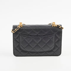 Chanel Top Handle Wallet On Chain WOC Black Caviar GHW Microchip