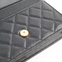 Chanel Top Handle Wallet On Chain WOC Black Caviar GHW Microchip