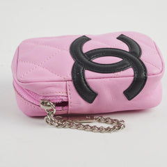 Chanel Zip Pouch Lambskin Pink