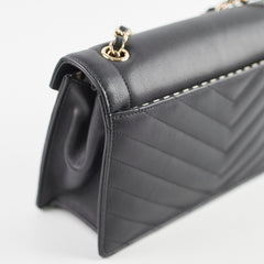 Chanel Black Chevron Envelope Flap