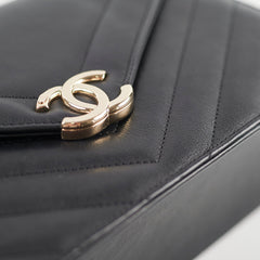 Chanel Black Chevron Envelope Flap