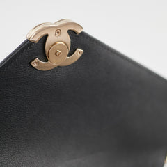 Chanel Black Chevron Envelope Flap