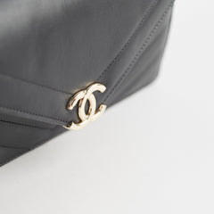 Chanel Black Chevron Envelope Flap