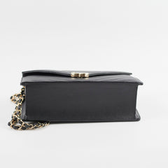 Chanel Black Chevron Envelope Flap