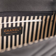 Chanel Black Chevron Envelope Flap