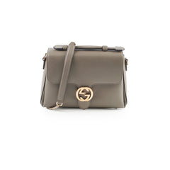 Gucci Leather Top Handle Grey Bag