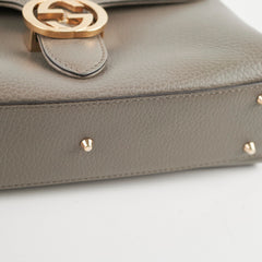 Gucci Leather Top Handle Grey Bag