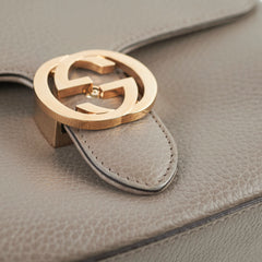 Gucci Leather Top Handle Grey Bag