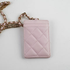 Chanel Caviar ID Crad Holder Pink