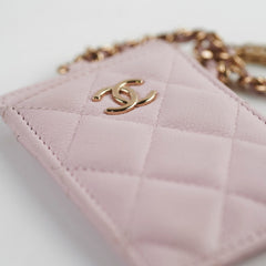 Chanel Caviar ID Crad Holder Pink