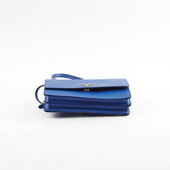 Prada Saffiano Leather Crossbody Wallet with Strap Blue