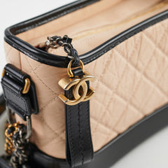 Chanel Small Gabrielle Beige Black