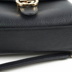 Gucci Leather Top Handle Bag Black