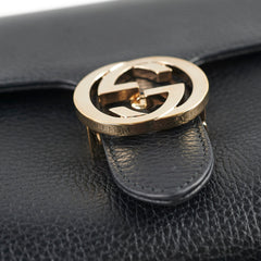 Gucci Leather Top Handle Bag Black