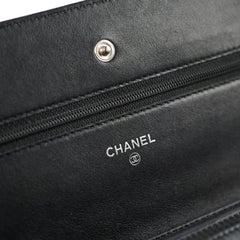 Chanel CC Logo Wallet on Chain WOC Black