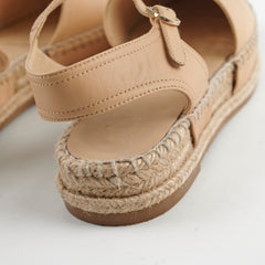 Chanel Beige Black Open Espadrilles Size 36