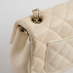 Chanel Mini Rectangular Cream Lambskin Crossbody- Microchipped