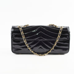 Chanel East West Black Chevron Patent Bag- Series 8