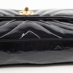 Chanel East West Black Chevron Patent Bag- Series 8