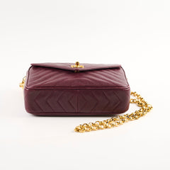 Chanel Vintage Burgundy Camera Chevron Crossbody - Series 2