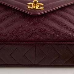 Chanel Vintage Burgundy Camera Chevron Crossbody - Series 2