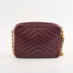 Chanel Vintage Burgundy Camera Chevron Crossbody - Series 2