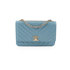 Chanel Trendy CC Wallet on Chain WOC Blue