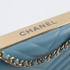 Chanel Trendy CC Wallet on Chain WOC Blue