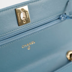 Chanel Trendy CC Wallet on Chain WOC Blue