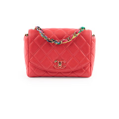 Chanel Mido Bicolore Chain Seasonal Flap Red 31 series