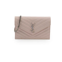 Saint Laurent Cassandre Envelope Wallet on Chain WOC Pink