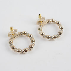 Chanel CC Logo Pearl Wreath Earrings