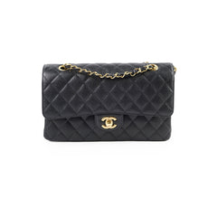 Chanel Medium/Large Caviar Double Classic Flap Black Microchipped