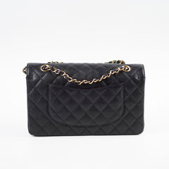 Chanel Medium/Large Caviar Double Classic Flap Black Microchipped