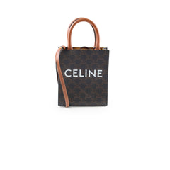 Celine Vertical Cabas Canvas Logo Mini Tote