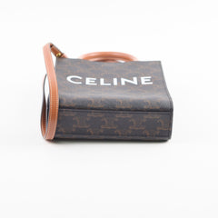 Celine Vertical Cabas Canvas Logo Mini Tote