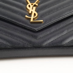 Saint Laurent Black Envelope Wallet On Chain