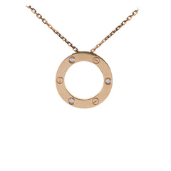 Cartier Love Necklace Rose Gold 3 Diamonds