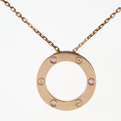 Cartier Love Necklace Rose Gold 3 Diamonds