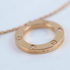 Cartier Love Necklace Rose Gold 3 Diamonds