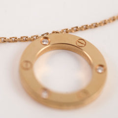 Cartier Love Necklace Rose Gold 3 Diamonds