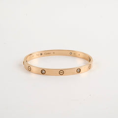 Cartier Love Bracelet Pink Gold 4 Diamonds Size 19